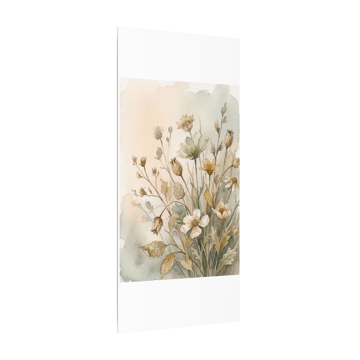 Summer Dried Flowers Watercolor Canvas Art | Elegant Decor