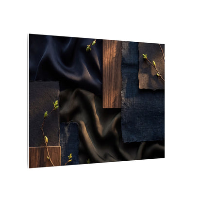 Silk Drape Spring Canvas Art | Dark Japandi Moody Design