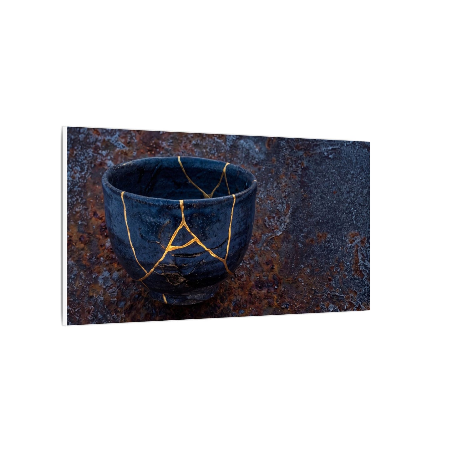 Rust Patina Winter Canvas Art | Kintsugi Healing Design