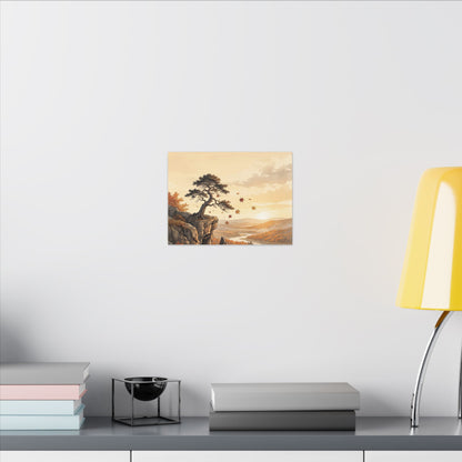 Pine Tree Autumn Canvas Art | Japandi Warm Design
