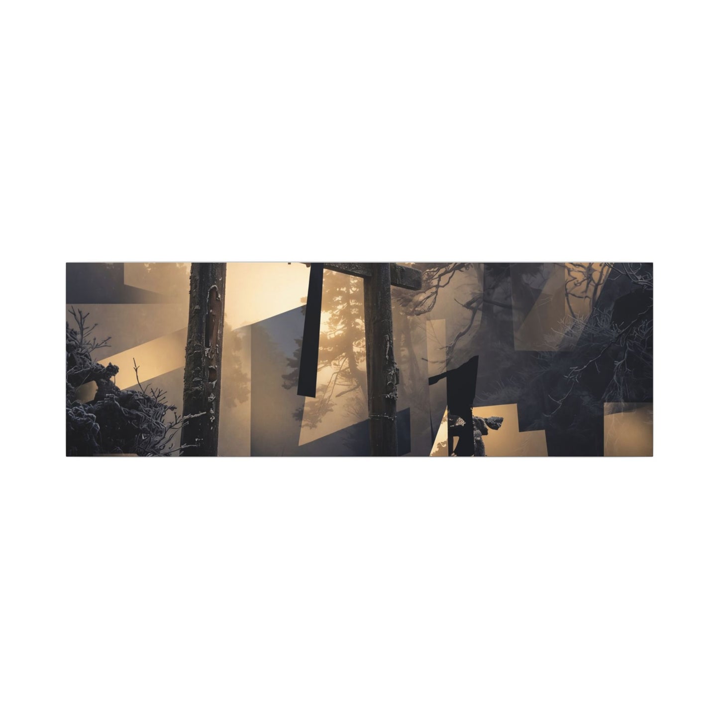 Winter Torii Gate Moody Minimal Canvas Art | Bold Decor