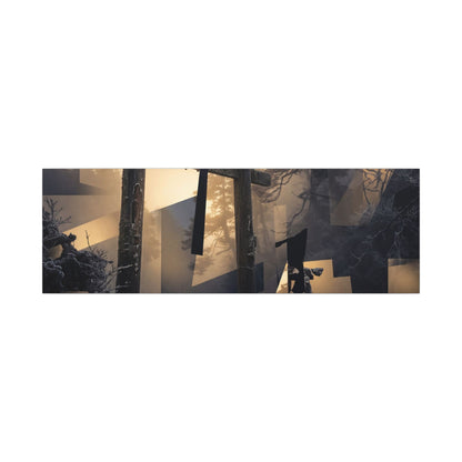 Winter Torii Gate Moody Minimal Canvas Art | Bold Decor