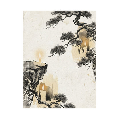Ma Pine Tree Wall Art Print - Japandi Japanese Pattern