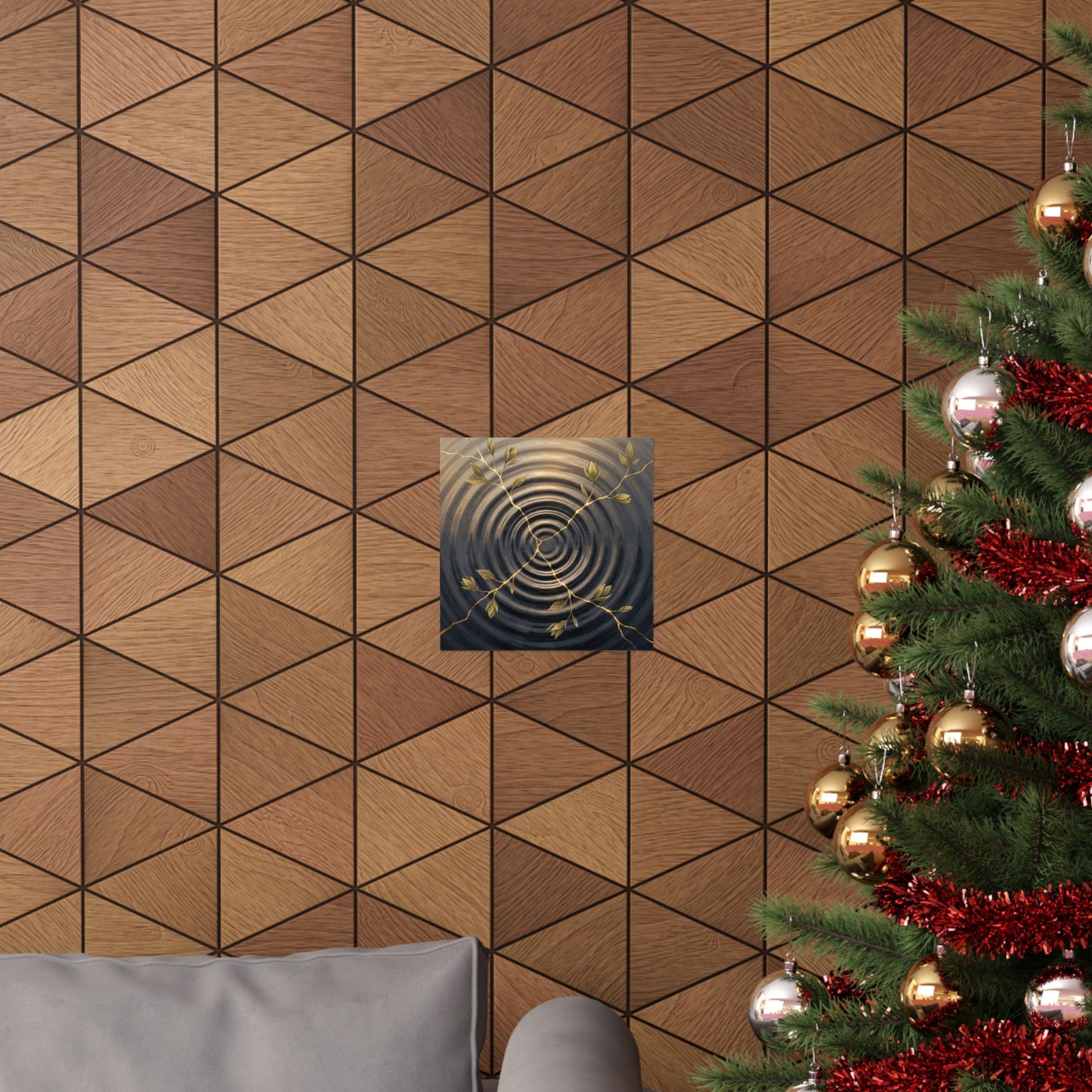 Kanso Water Ripple Wall Art Print - Kintsugi Gold Vein