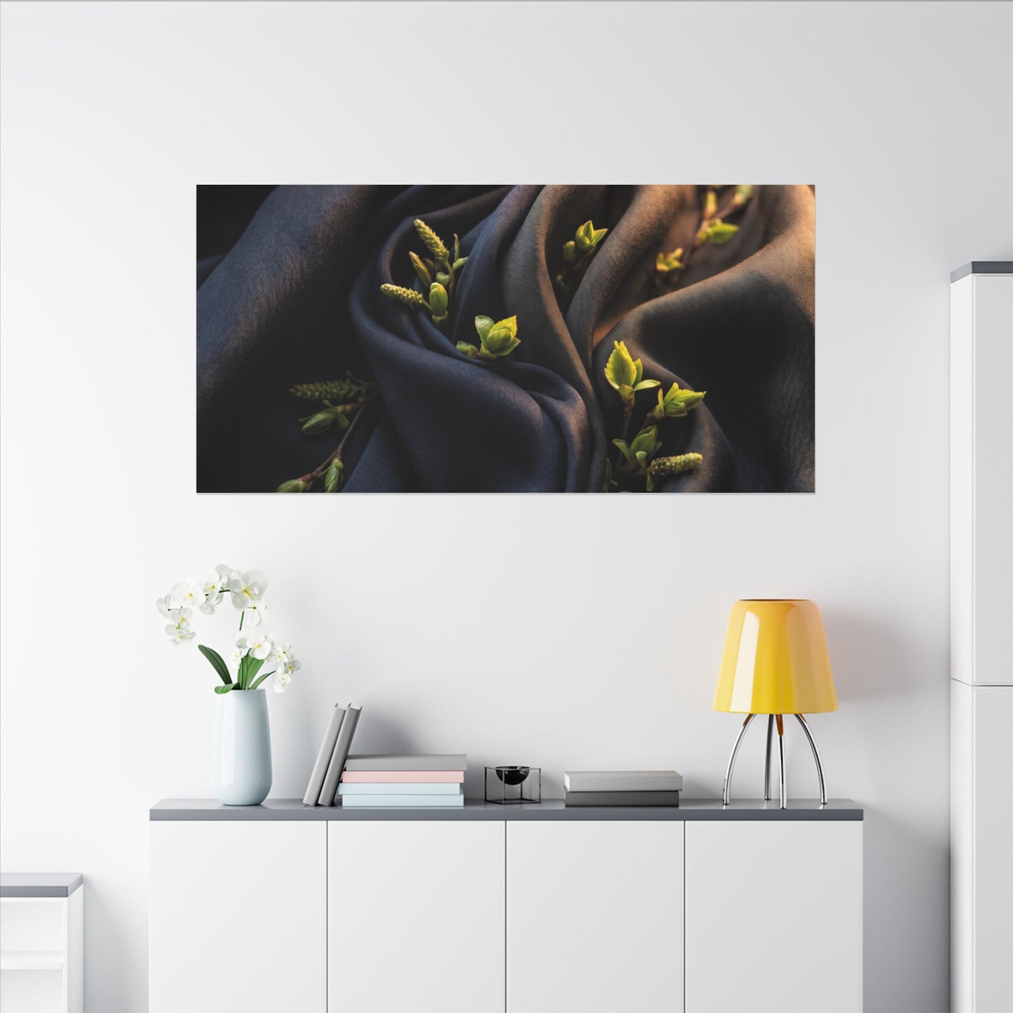 Spring Silk Drape Moody Minimal Canvas Art | Luxurious Decor