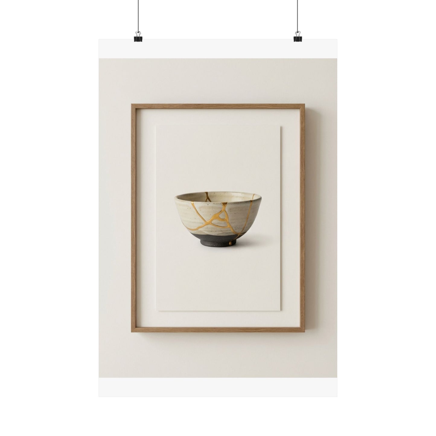 Kintsugi Charcoal Wall Art Print Art Print
