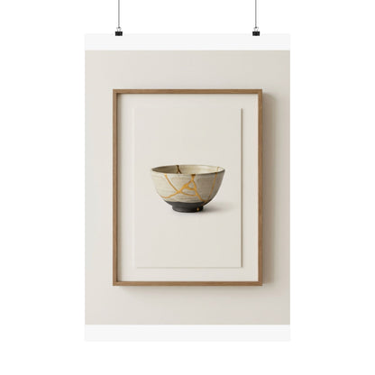 Kintsugi Charcoal Wall Art Print Art Print