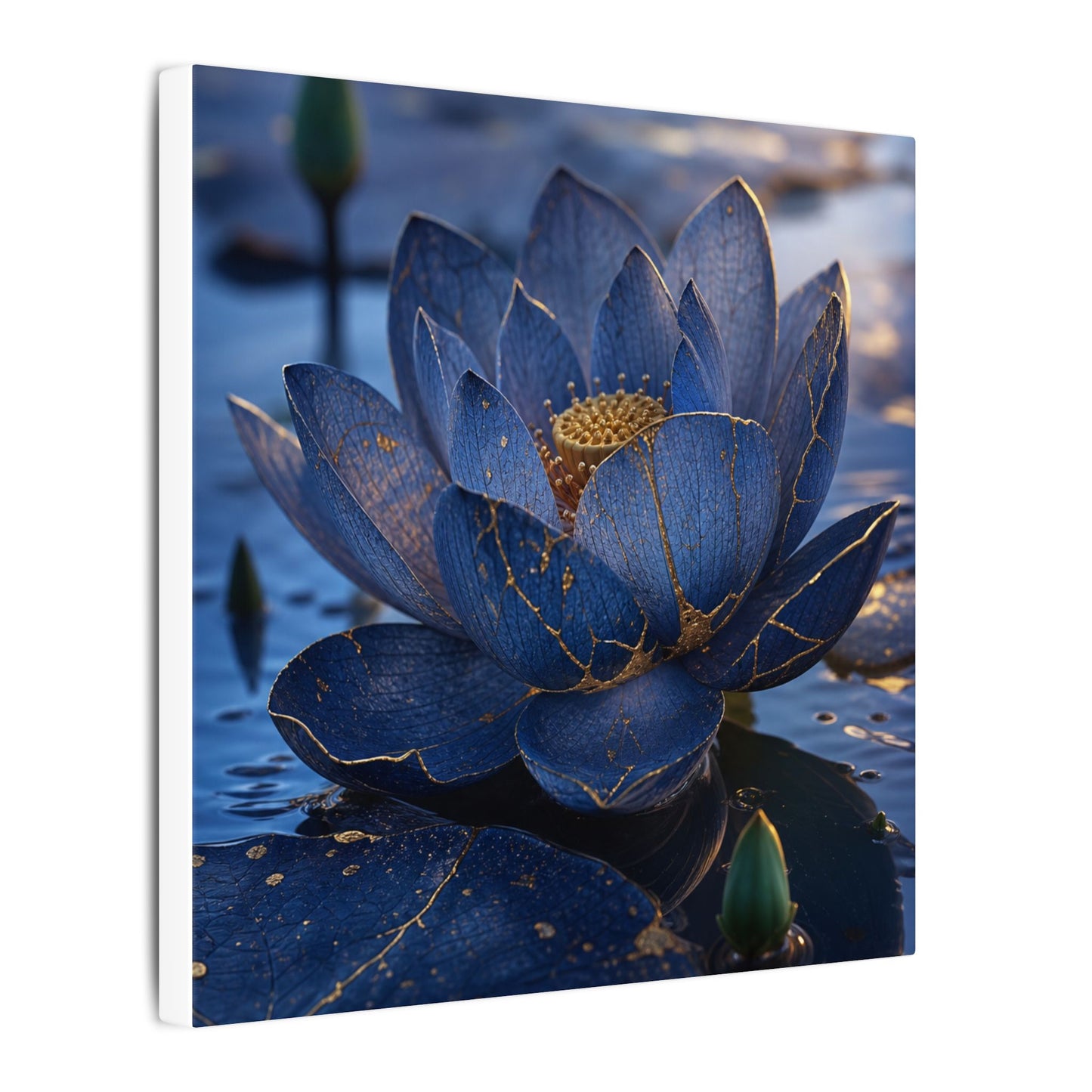 Kintsugi Lotus Flower in Dawn | Broken Beauty Canvas Art