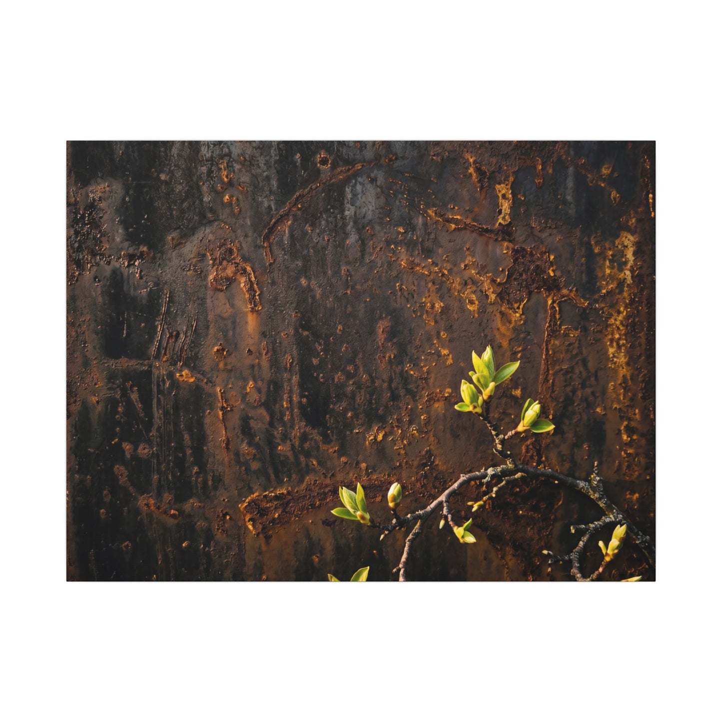 Golden Hour Rust Patina Canvas Art - Dark Japandi Fukinsei