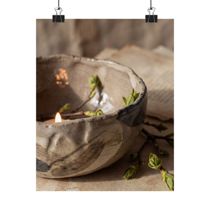 Ceramic Bowl Spring Wall Art Print | Japandi Neutral Design Art Print