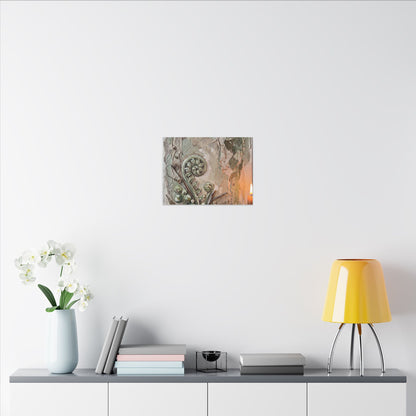 Japandi Fern Unfurling in Candlelight | Texture Canvas Art