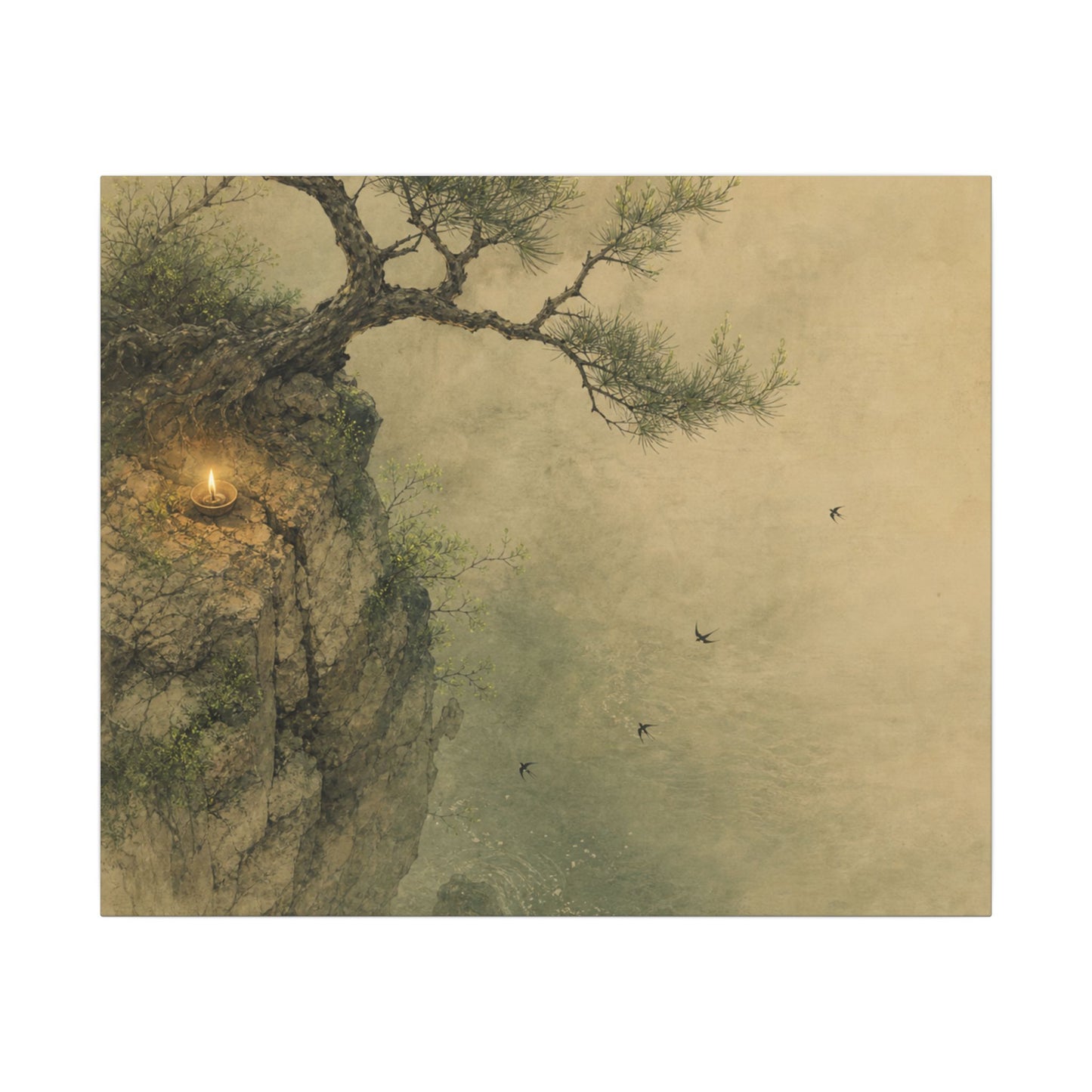 Spring Pine Tree Minimal Line Canvas Art | Earthy Decor