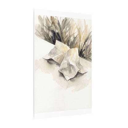 Paper Fold Watercolor Canvas Art | Warm Japandi Art