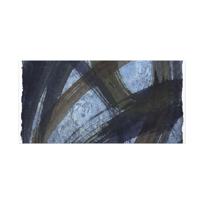 Ink Brushstroke Canvas Art | Winter Dark Japandi Shadow Zen Art