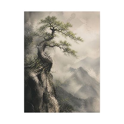 Spring Pine Tree Watercolor Canvas Art | Warm Decor