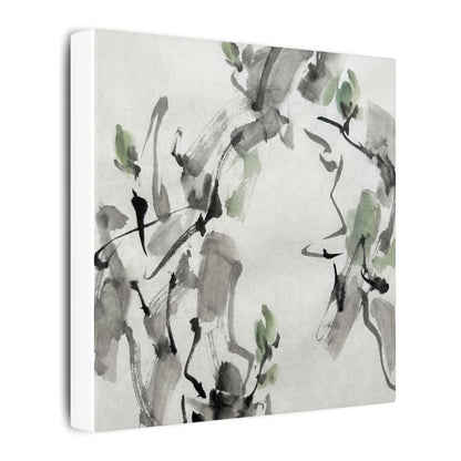 Zen Ink Brushstroke in Overcast | Sumi E Canvas Art