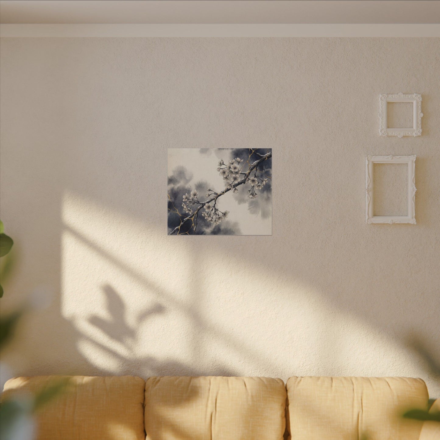 Ma Cherry Blossom Canvas Art - Kintsugi Gold Vein