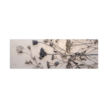 Elegant Dried Flowers Canvas Art - Japanese Pattern Japandi