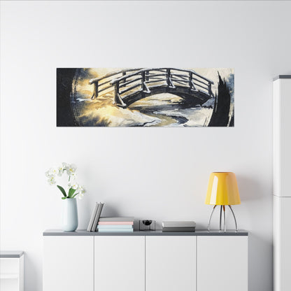 Autumn Ink Brushstroke Karesansui Canvas Art | Peaceful Decor