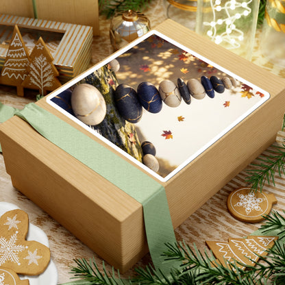 Kintsugi River Stones in Dappled | Gold Vein Sticker Art Print