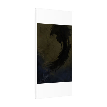 Seijaku Ink Brushstroke Canvas Art - Dark Japandi Moody Minimal