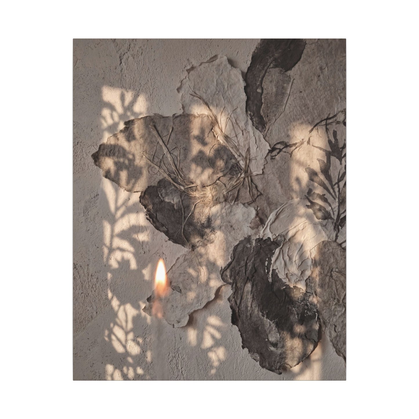 Shadow Play Summer Canvas Art | Japandi Elegant Design