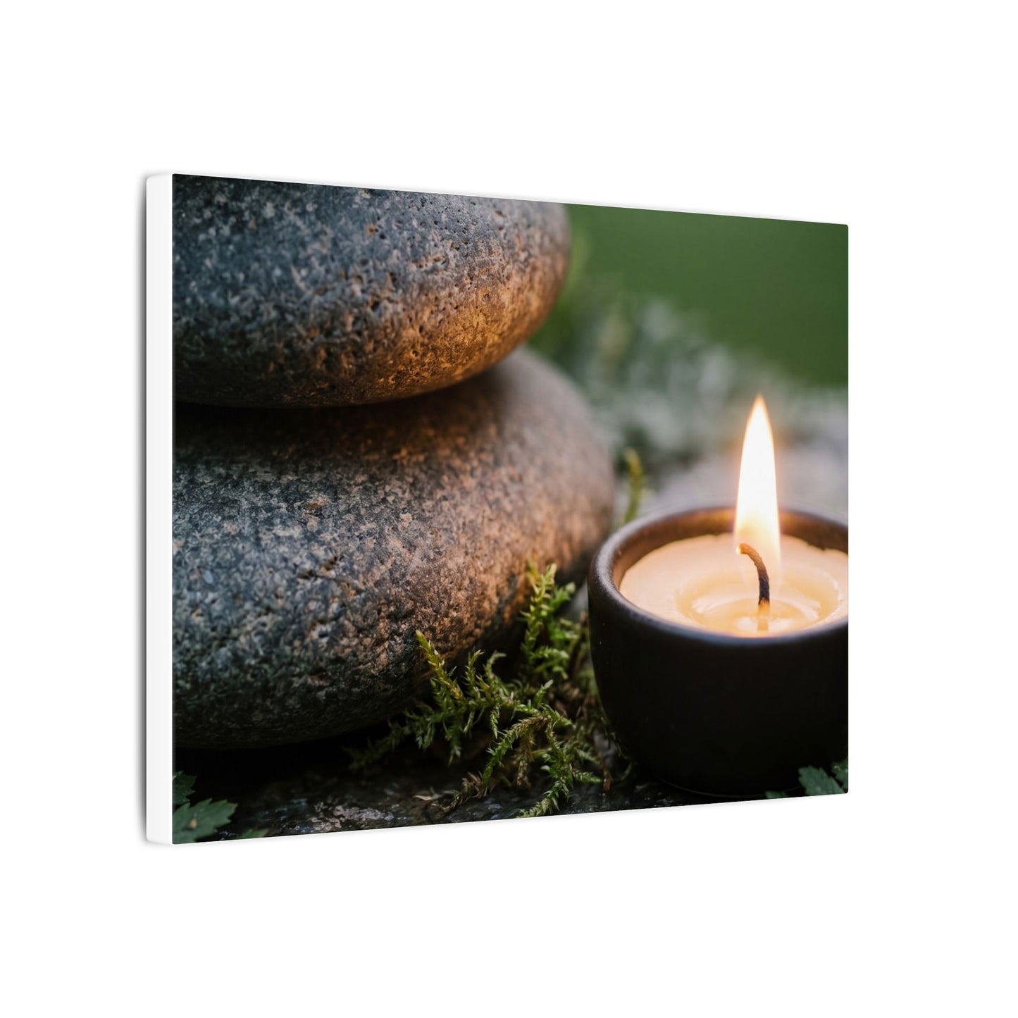 Warm River Stones Canvas Art - Japanese Pattern Japandi
