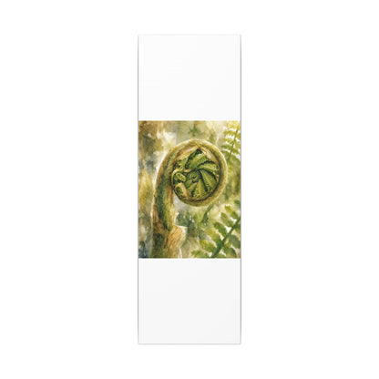 Japandi Fern Unfurling in Dappled | Watercolor Canvas Art