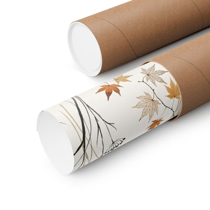 Dried Flowers Wall Art Print | Autumn Japandi Japanese Pattern Art