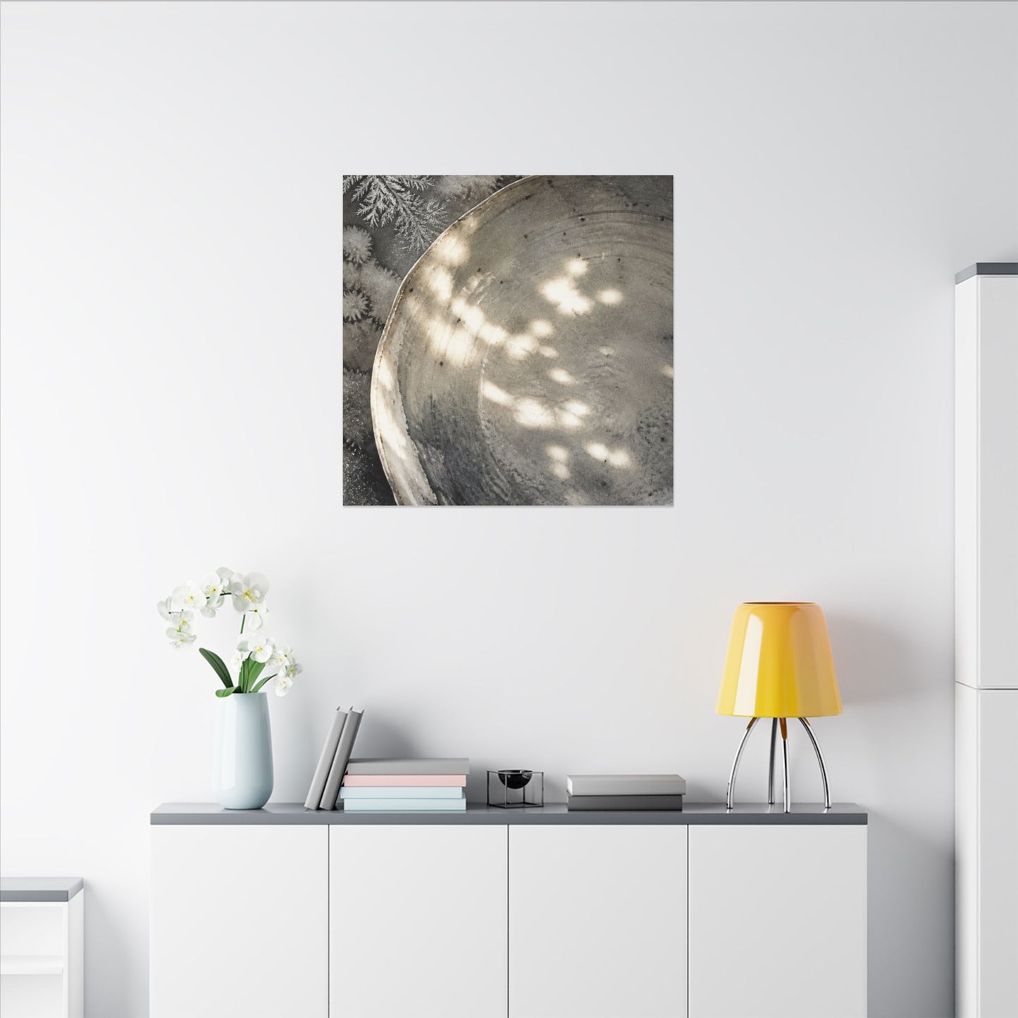 Ceramic Bowl Watercolor Canvas Art | Warm Japandi Art