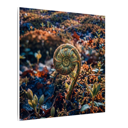 Kintsugi Fern Unfurling in Dappled | Gold Vein Canvas Art
