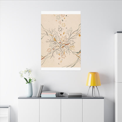 Warm Shadow Play Canvas Art - Minimal Line Japandi