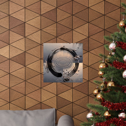 Water Ripple Winter Wall Art Print | Zen Contemplative Design