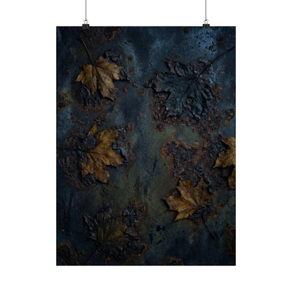 Autumn Rust Patina Charcoal Ink Wall Art Print | Bold Decor Art Print