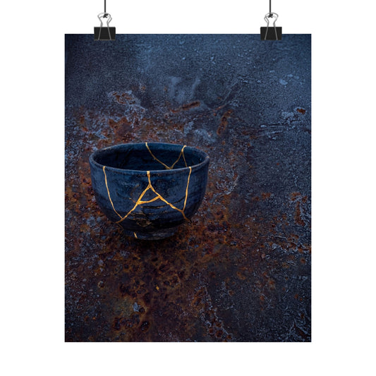 Philosophical Rust Patina Wall Art Print - Gold Repair Kintsugi