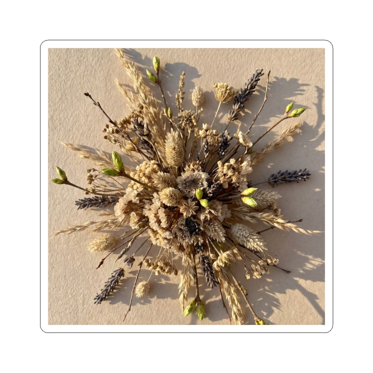 Warm Dried Flowers Sticker - Japanese Pattern Japandi