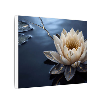 Beautiful Lotus Flower Canvas Art - Gold Vein Kintsugi