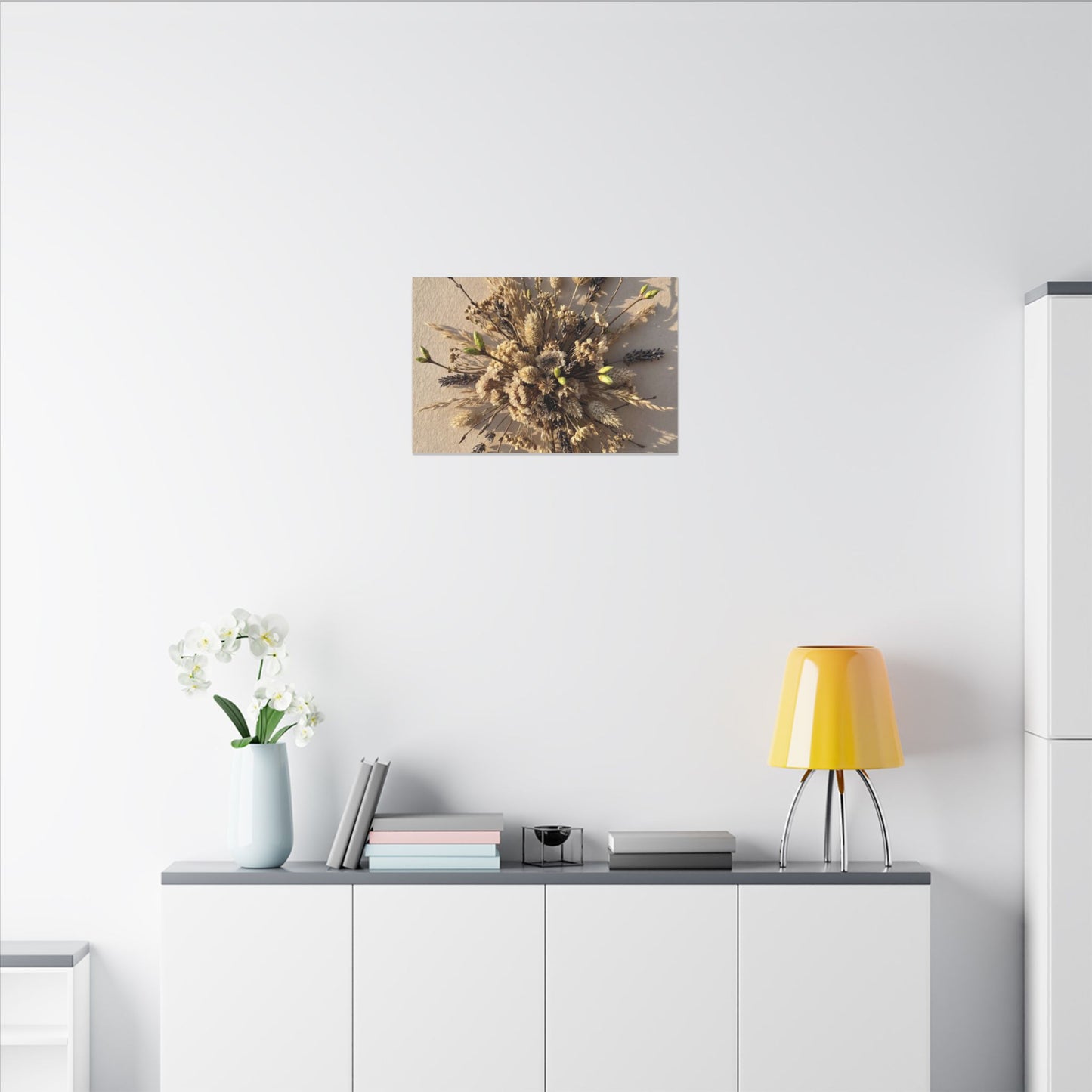Dried Flowers Spring Canvas Art | Japandi Earthy Design