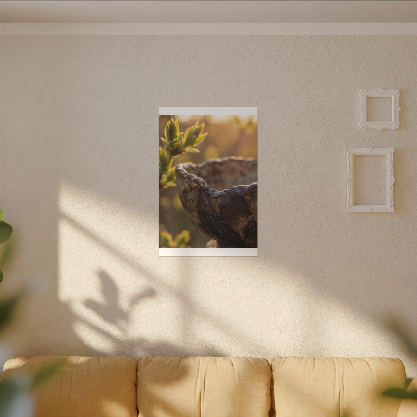 Golden Hour Ceramic Bowl Canvas Art - Dark Japandi Ma