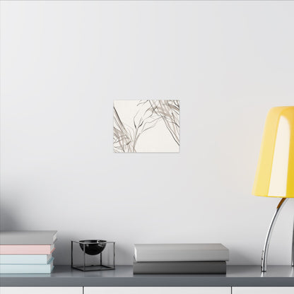 Neutral Shoji Screen Canvas Art - Minimal Line Japandi