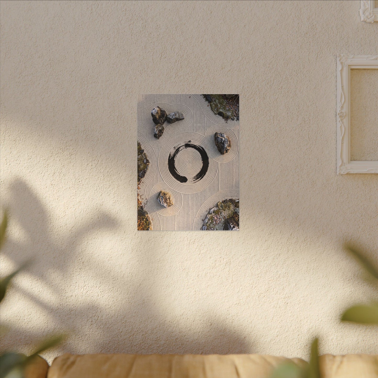 Rock Garden Canvas Art | Winter Zen Enso Art