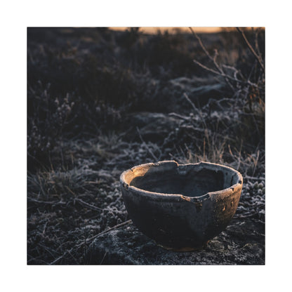 Kanso Ceramic Bowl Canvas Art - Dark Japandi Dark Texture