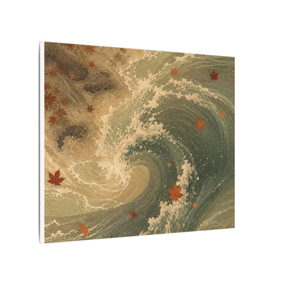 Japandi Ocean Wave in Candlelight | Japanese Pattern Canvas Art