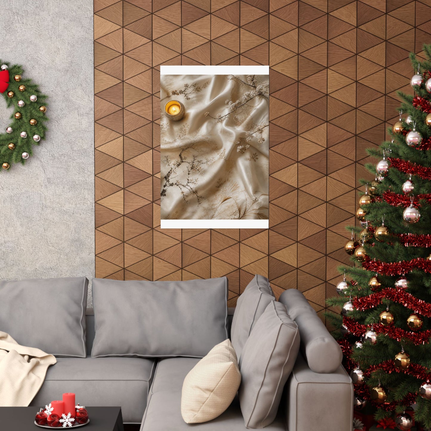 Warm Silk Drape Wall Art Print - Japanese Pattern Japandi