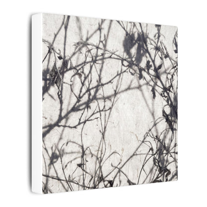 Winter Shadow Play Japanese Pattern Canvas Art | Elegant Decor