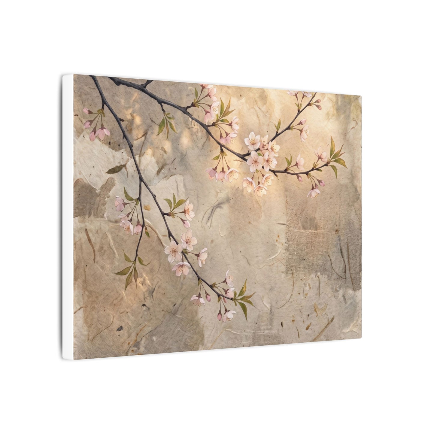 Summer Cherry Blossom Texture Canvas Art | Neutral Decor
