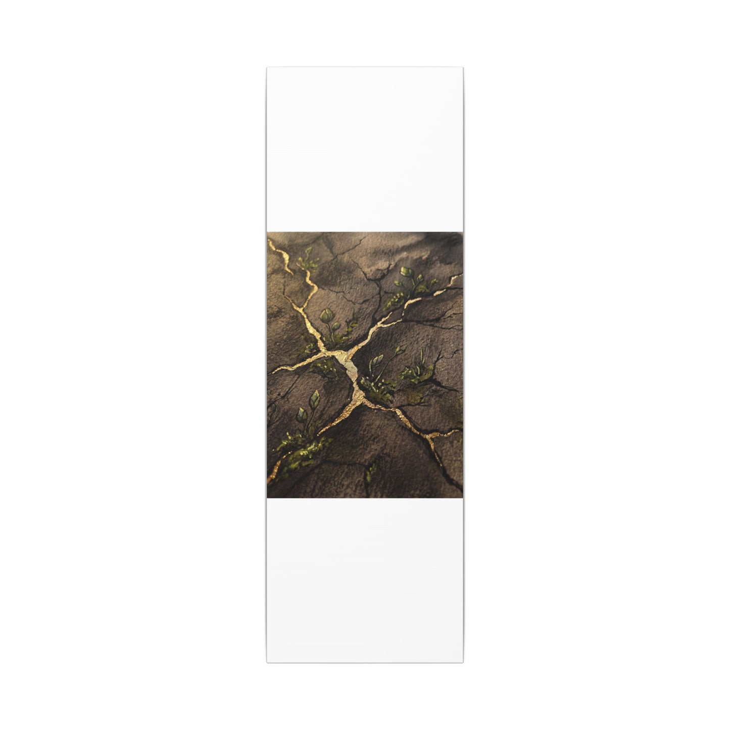 Spring Cracked Earth Charcoal Ink Canvas Art | Luxurious Decor