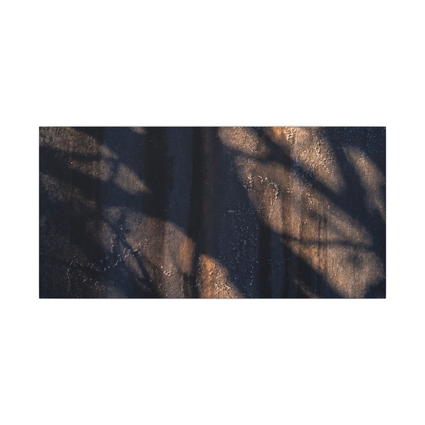 Dark Japandi Shadow Play in Golden Hour | Shadow Zen Canvas Art