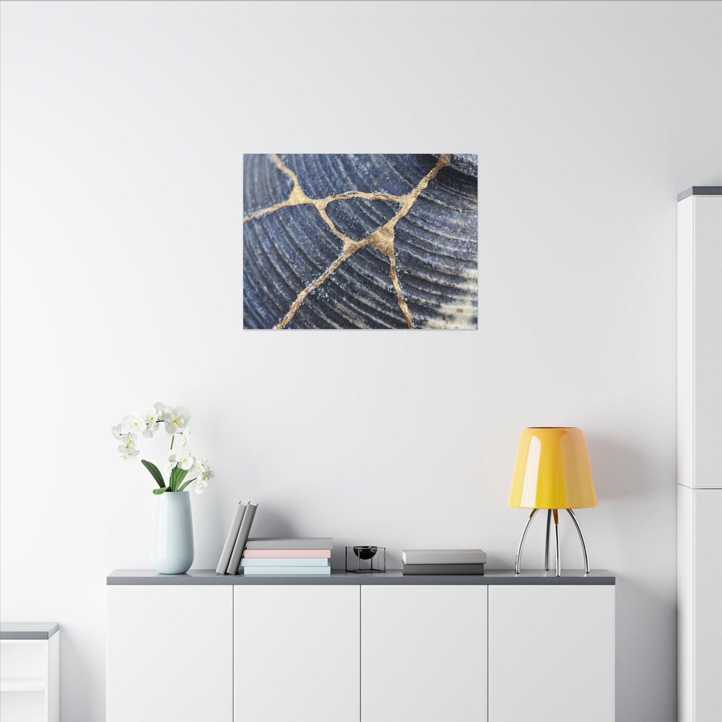 Shibui Water Ripple Canvas Art - Kintsugi Gold Repair