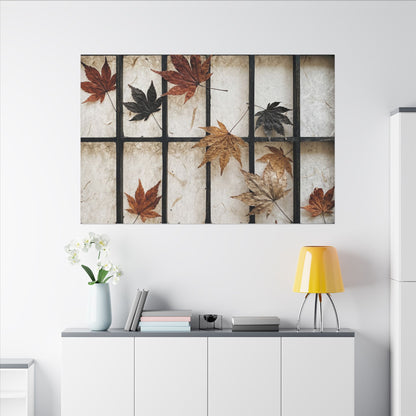 Japandi Shoji Screen in Overcast | Texture Canvas Art